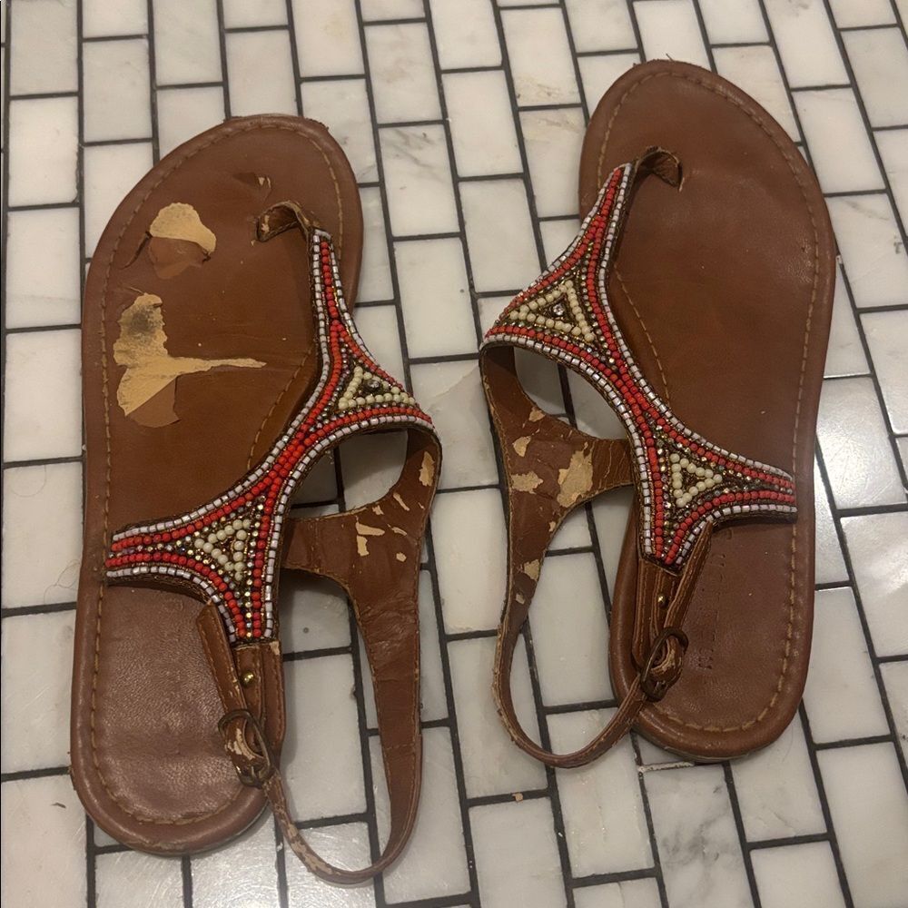 Beaded Brown Sandals madden girl sz 8